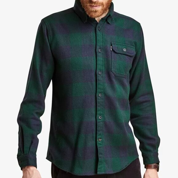 Barbour Marshal Check Flannel Shirt Size XL Blue and Green - Picture 1 of 11
